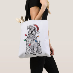 Miniature Schnauzer jul julen present för hundälsk Tygkasse