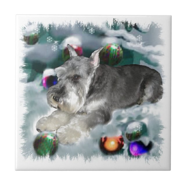 Miniature Schnauzer jul Kakelplatta (Framsidan)
