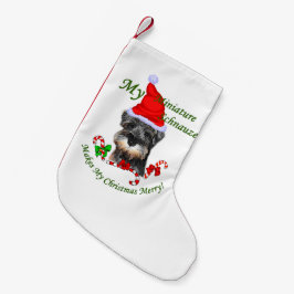Miniature Schnauzer jul Liten Julstrumpa