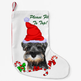 Miniature Schnauzer jul Merry Liten Julstrumpa