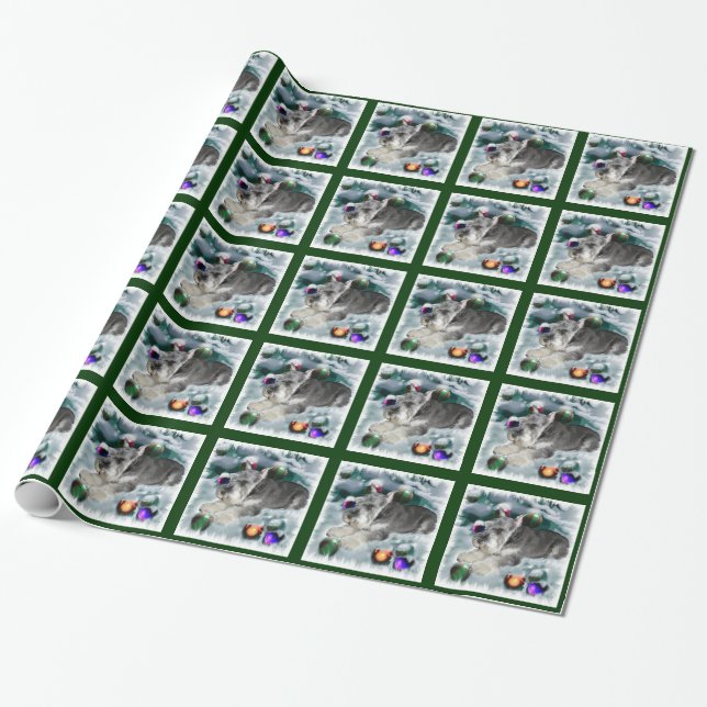 Miniature Schnauzer jul Presentpapper (Utrullad)