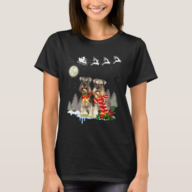 Miniature Schnauzer jul T Shirt (Framsida)