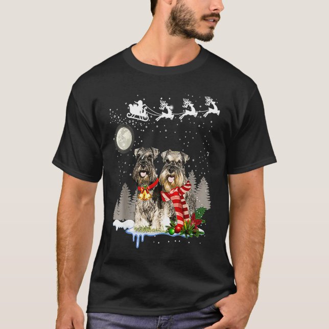 Miniature Schnauzer jul T Shirt (Framsida)