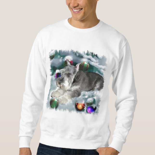 Miniature Schnauzer julgåvor Långärmad Tröja (Framsida)