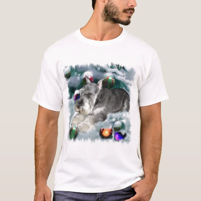 Miniature Schnauzer julgåvor T Shirt (Framsida)