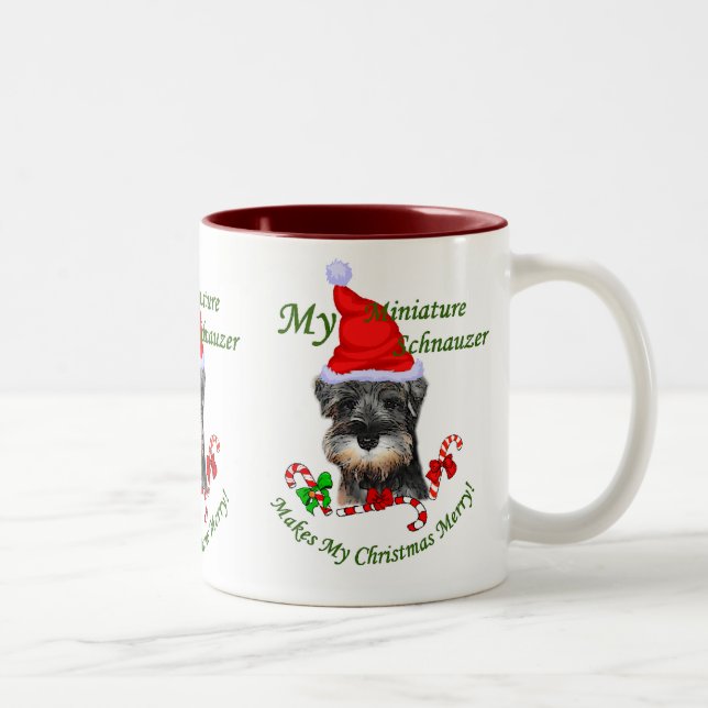 Miniature Schnauzer julgåvor Två-Tonad Mugg (Höger)