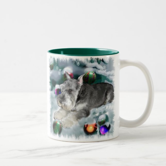 Miniature Schnauzer julgåvor Två-Tonad Mugg (Höger)