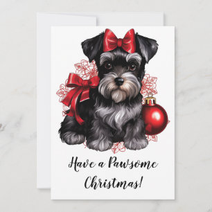 Miniature Schnauzer Julhälsningskort Julkort