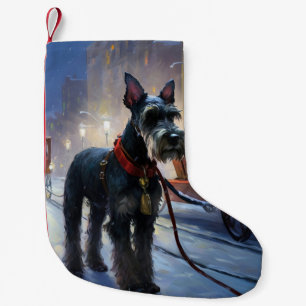 Miniature Schnauzer Julhögtider Liten Julstrumpa