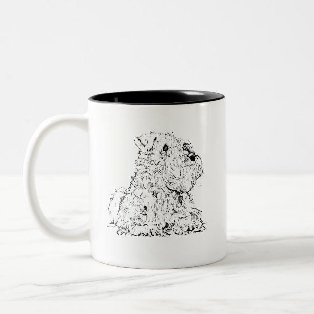 Miniature Schnauzer Kaffe kopp, Hund Ägare Två-Tonad Mugg (Vänster)