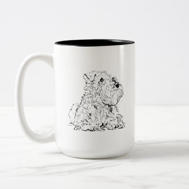 Miniature Schnauzer Kaffe Mugg, Hund Ägare Två-Tonad Mugg (Vänster)