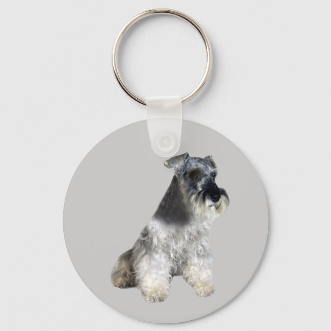 Miniature Schnauzer Keychain Nyckelring (Framsida)