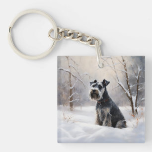 Miniature Schnauzer Låt det snöa jul