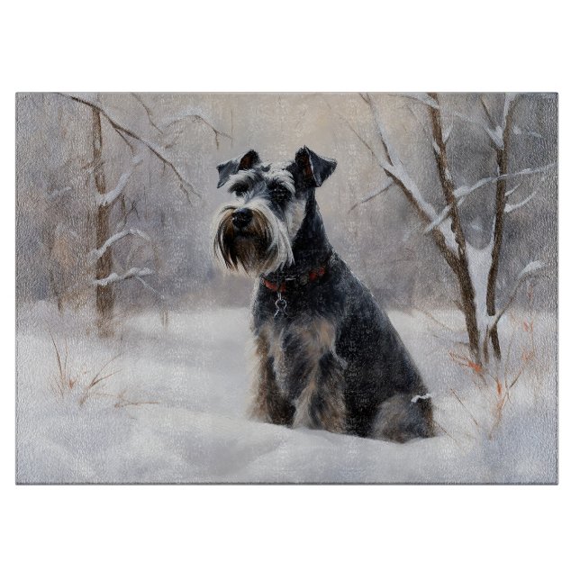 Miniature Schnauzer Låt det snöa jul (Framsidan)
