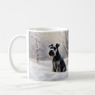 Miniature Schnauzer Låt Det Snöa Jul Kaffemugg