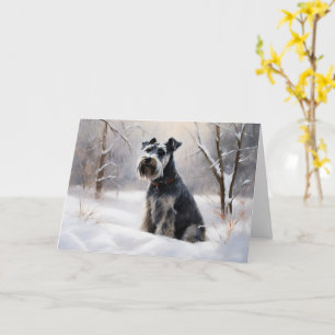 Miniature Schnauzer Låt det snöa jul Kort