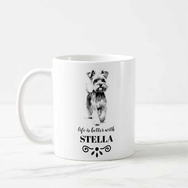 Miniature Schnauzer Life är bättre Anpassningsbar  Kaffemugg (Vänster)