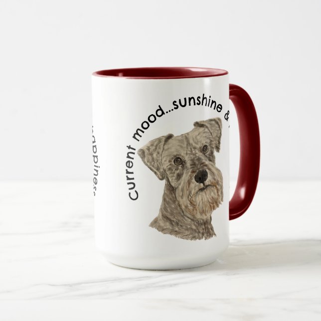 Miniature Schnauzer lustiga citat Watercolor Mugg (Framsida höger)