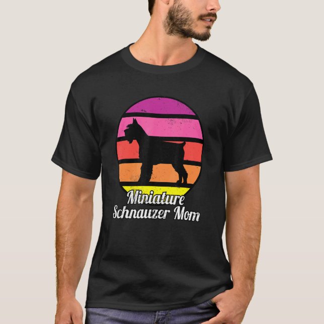 Miniature Schnauzer Mamma I Retro Mini Schnauzer T Shirt (Framsida)