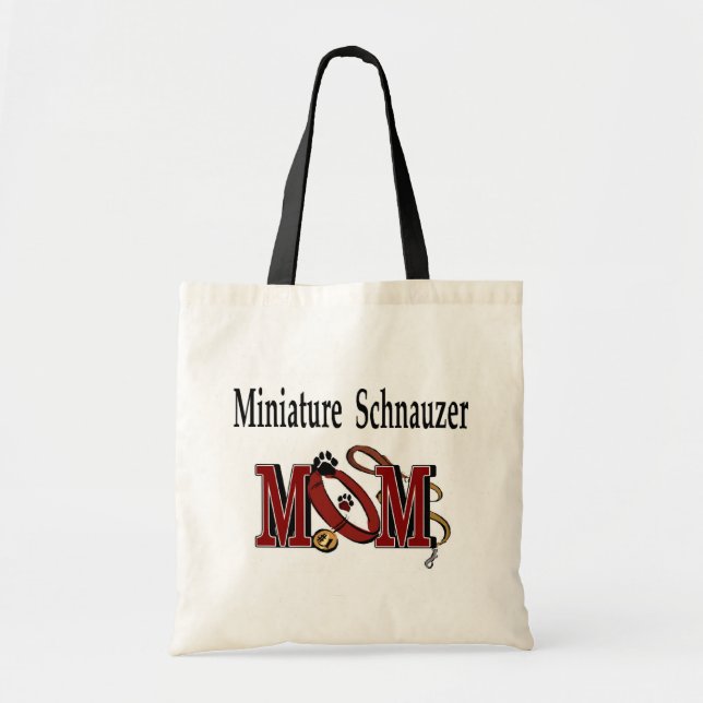 Miniature Schnauzer MAMMA Tote Bag Tygkasse (Framsidan)