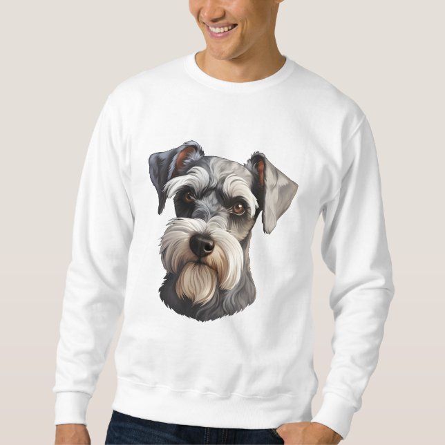 Miniature Schnauzer Manar Lång Ärmad Tröja (Framsida)