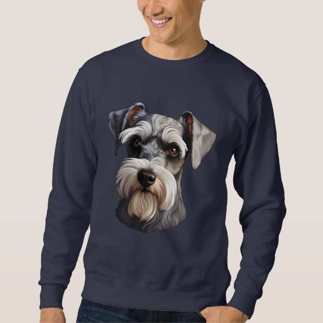 Miniature Schnauzer Manar Lång Ärmad Tröja (Framsida)