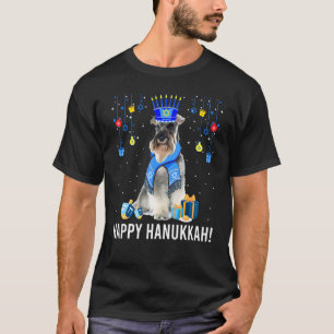 Miniature Schnauzer Menorah Hat jul Hanukkah T Shirt