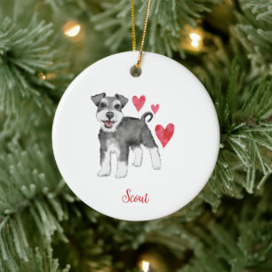 Miniature Schnauzer Mini Schnauzer Anpassningsbar Julgransprydnad Keramik