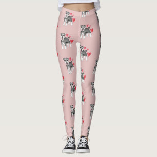Miniature Schnauzer Mönster om Rosa Leggings