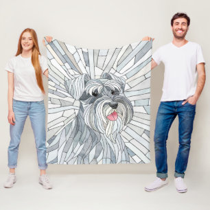 Miniature Schnauzer Mosaic art Fleecefilt