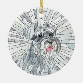 Miniature Schnauzer Mosaic art Julgransprydnad Keramik