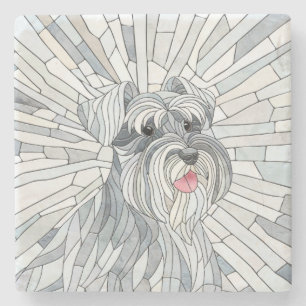 Miniature Schnauzer Mosaic art Stenunderlägg
