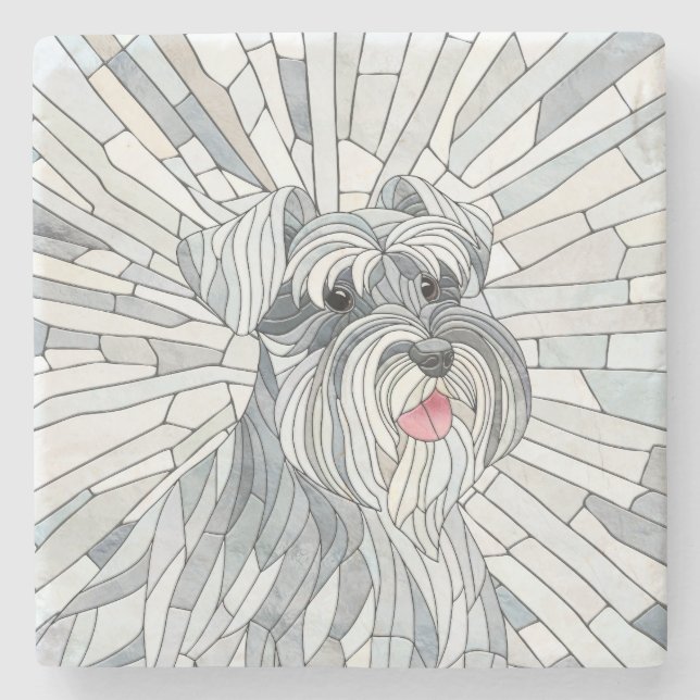 Miniature Schnauzer Mosaic art Stenunderlägg (Framsidan)