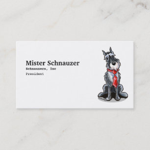 Miniature Schnauzer Neck Tie Pet Affärskorts Visitkort