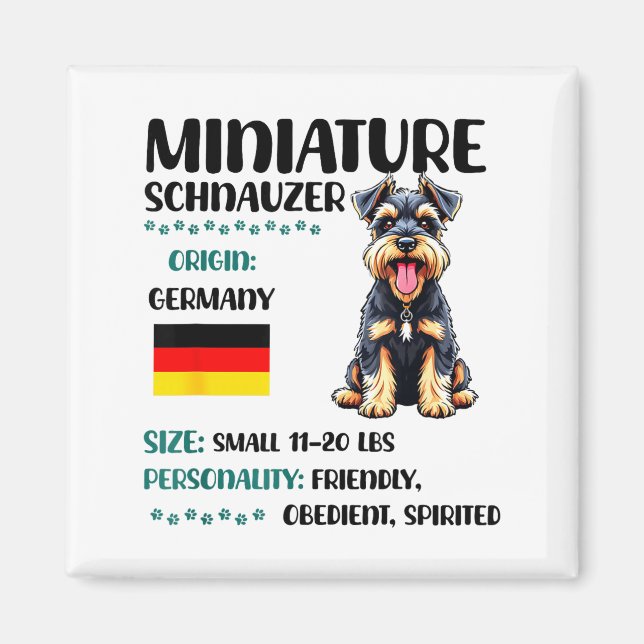 Miniature Schnauzer Origin Funny Mini Schnauzer Lo Magnet (Framsidan)