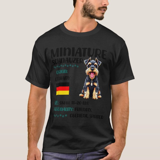 Miniature Schnauzer Origin Funny Mini Schnauzer Lo T Shirt (Framsida)