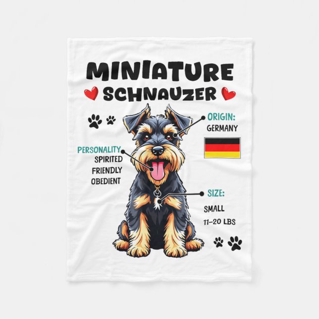 Miniature Schnauzer Owner Funny Mini Schnauzer Lov Fleecefilt (Framsidan)