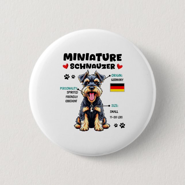 Miniature Schnauzer Owner Funny Mini Schnauzer Lov Knapp (Framsida)