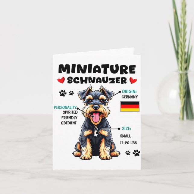 Miniature Schnauzer Owner Funny Mini Schnauzer Lov Kort (Framsida)