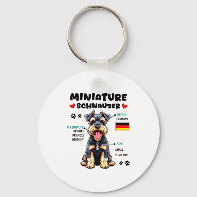 Miniature Schnauzer Owner Funny Mini Schnauzer Lov Nyckelring (Framsida)