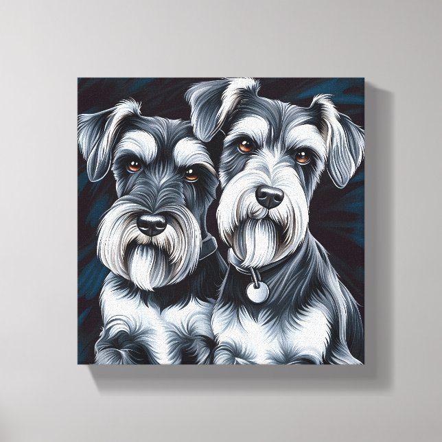 Miniature Schnauzer Pals Canvastryck (Framsida)