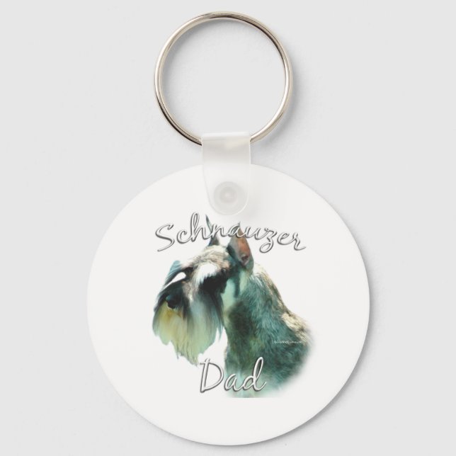 Miniature Schnauzer Pappa 2 Nyckelring (Framsida)
