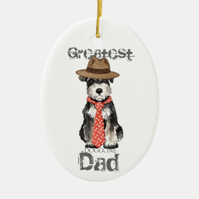 Miniature Schnauzer Pappa Ceramic Ornament (Framsidan)