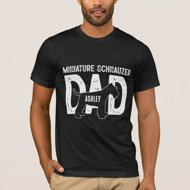 Miniature Schnauzer Pappa Valp Pappa T Shirt (Framsida)