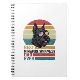Miniature Schnauzer Pappa Vintage Patriotisk T-Shi Anteckningsbok