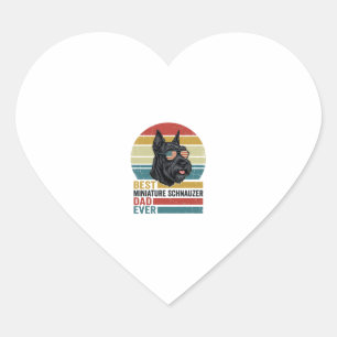 Miniature Schnauzer Pappa Vintage Patriotisk T-Shi Hjärtformat Klistermärke