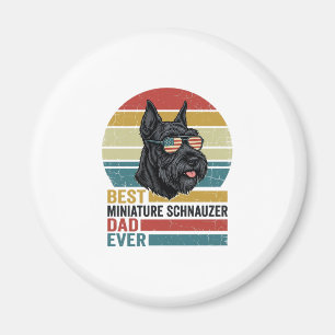 Miniature Schnauzer Pappa Vintage Patriotisk T-Shi Magnet