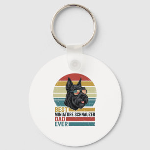 Miniature Schnauzer Pappa Vintage Patriotisk T-Shi Nyckelring