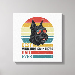 Miniature Schnauzer Pappa Vintage Patriotisk Tröja Canvastryck