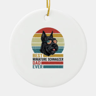 Miniature Schnauzer Pappa Vintage Patriotisk Tröja Julgransprydnad Keramik